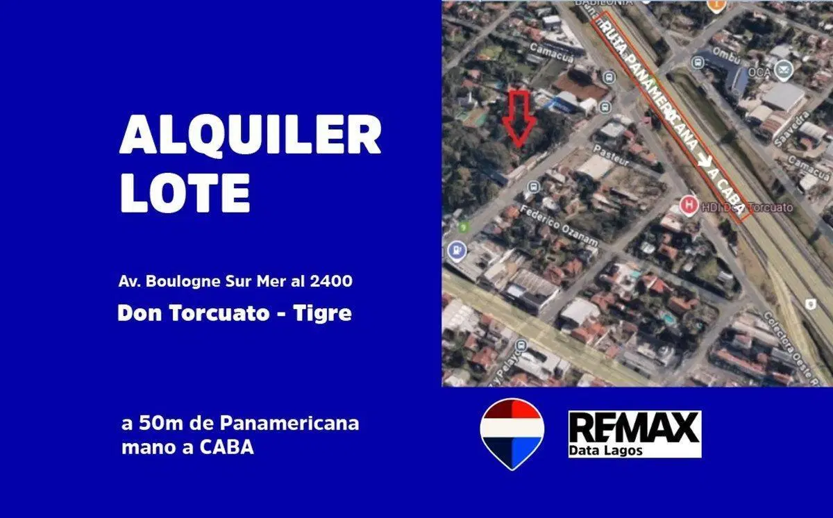 LOTE EN ALQUILER EN DON TORCUATO 50m PANAMERICANA 2
