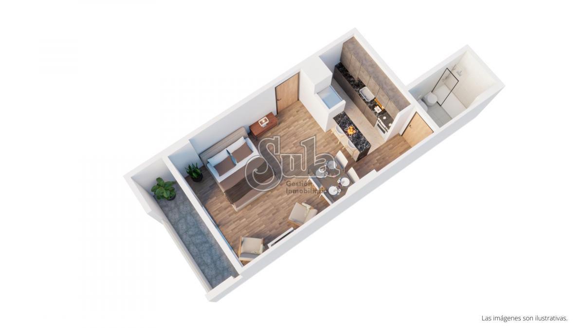Departamentos de 1 Ambiente con Balcón 1