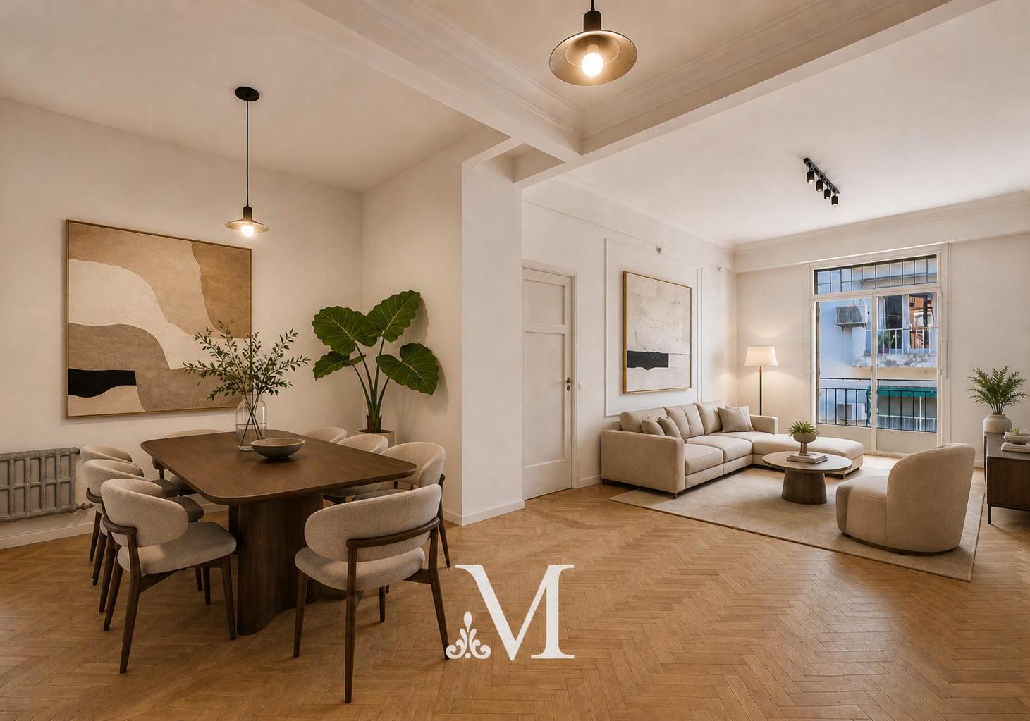 Departamento de 3 ambientes en Palermo sobre Coronel Diaz, con balcon, luminoso y techos altos