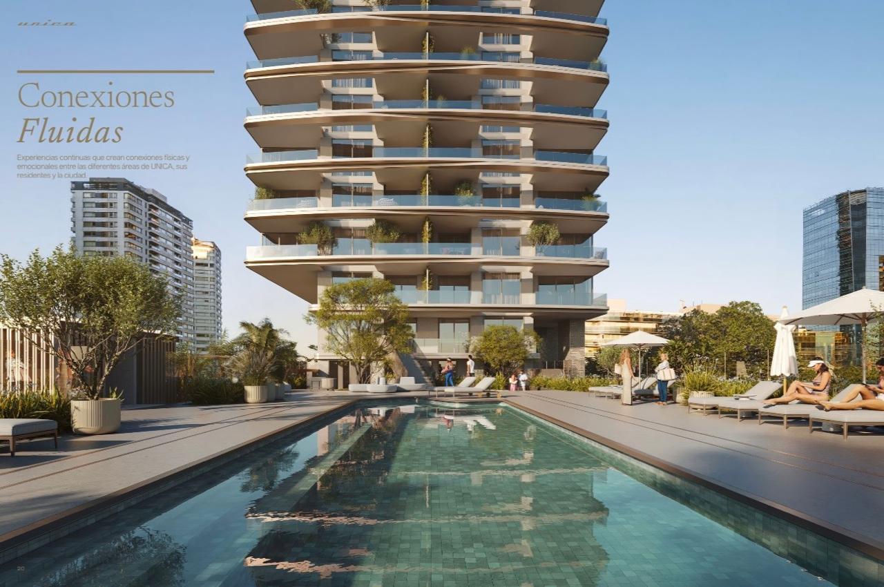 3 ambientes en  torre Unica Pininfarina piso alto vista abierta con balcon, 2 cocheras y amenities