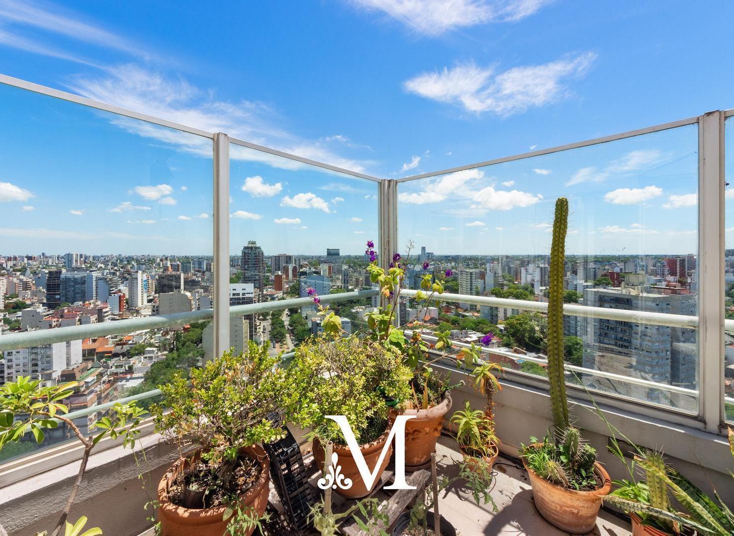 Penthouse con jardin en torre, vista al rio, 3 dorm, 3coch amenities, seg 24 hs