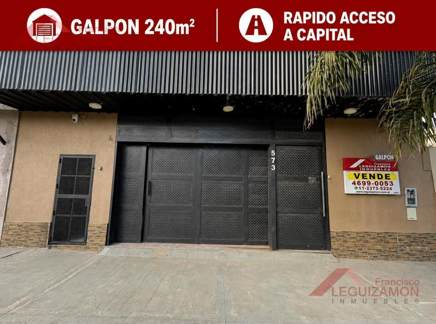 GALPÓN EN VENTA – LOMAS DEL MIRADOR – RAPIDO ACCESO A CAPITAL – IDEAL SUPERMERCADO - DEPOSITO - SHOW 5