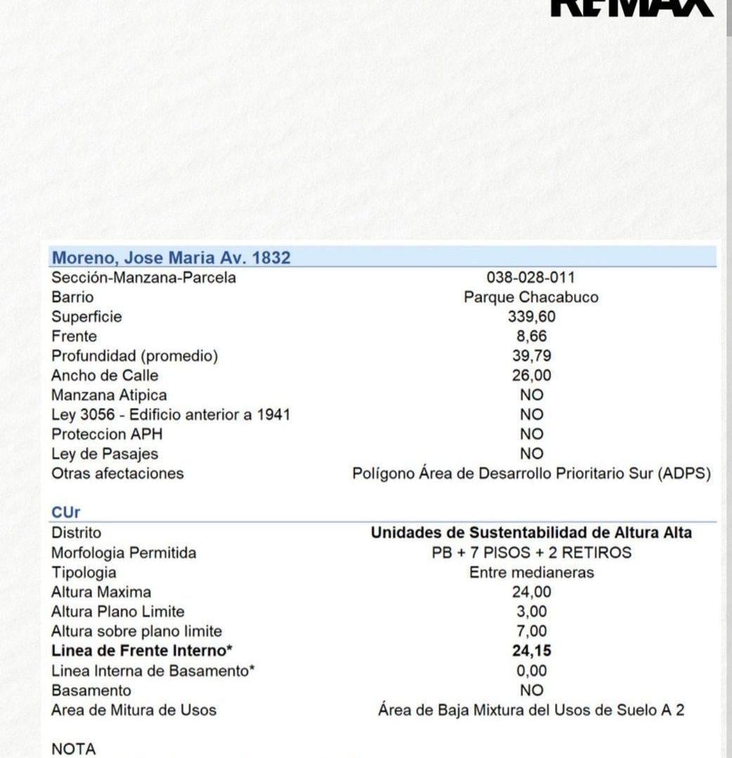 Foto de Lote apto desarrollo - Av.José María Moreno 1800, imagen 1