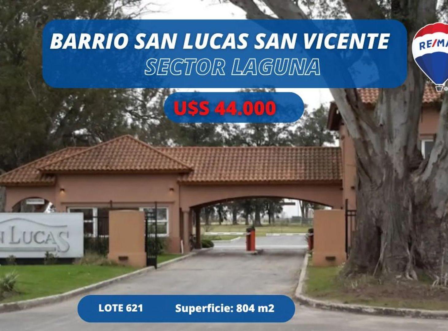 LOTE EN VENTA EN BARRIO SAN LUCAS FONDO A LAGUNA