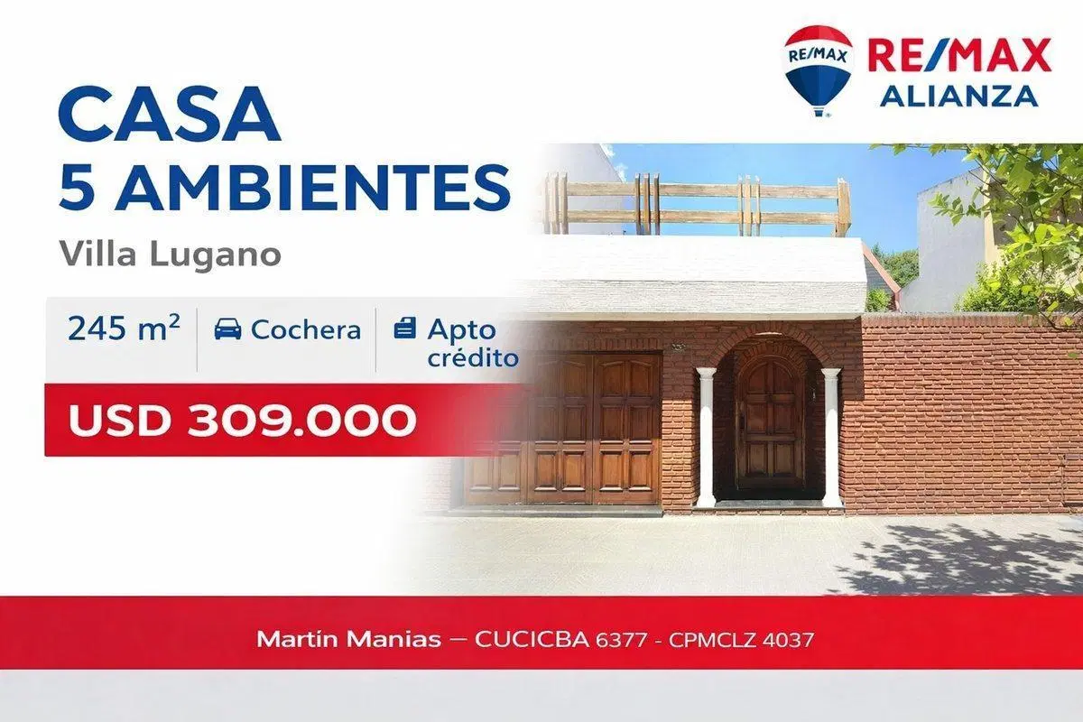 CASA EN VENTA 5 AMBIENTES VILLA LUGANO 3