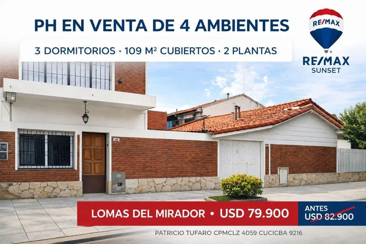 PH EN VENTA DE 4 AMBIENTES EN LOMAS DEL MIRADOR 8