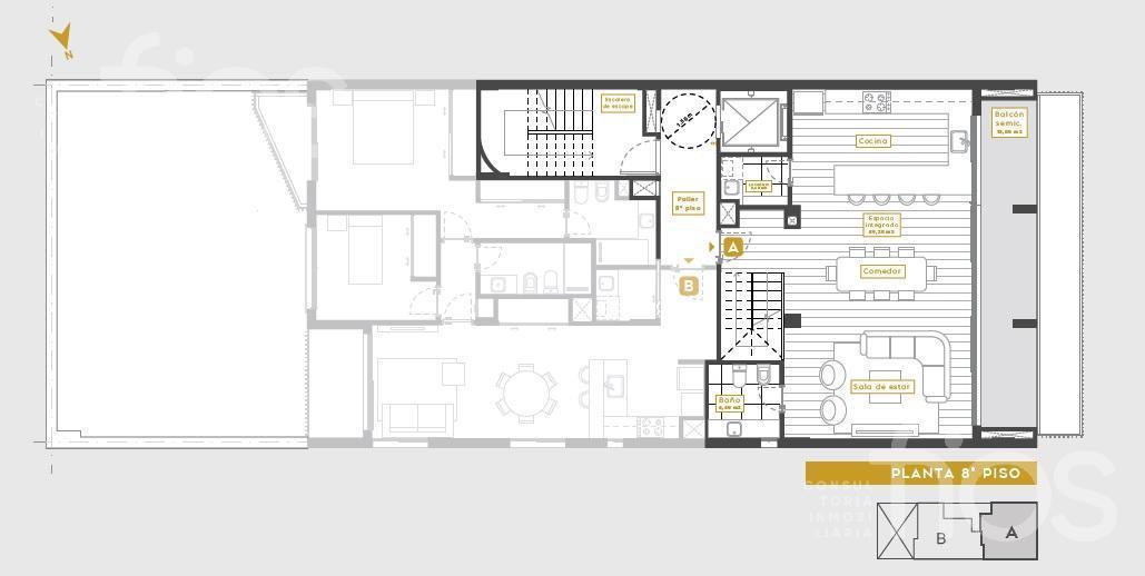 Foto de VENTA DEPARTAMENTO DUPLEX DE TRES DORMITORIOS CON TERRAZA EXCLUSIVA Y, imagen 4