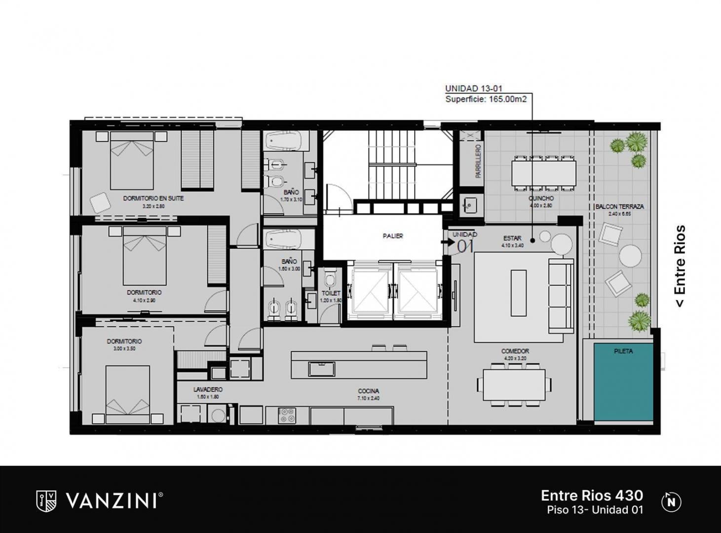 Departamentos de 3 dormitorios con pileta y quincho exclusivos más amenities