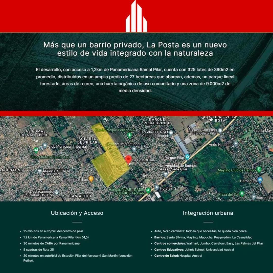Lote en venta en La Posta Pilar