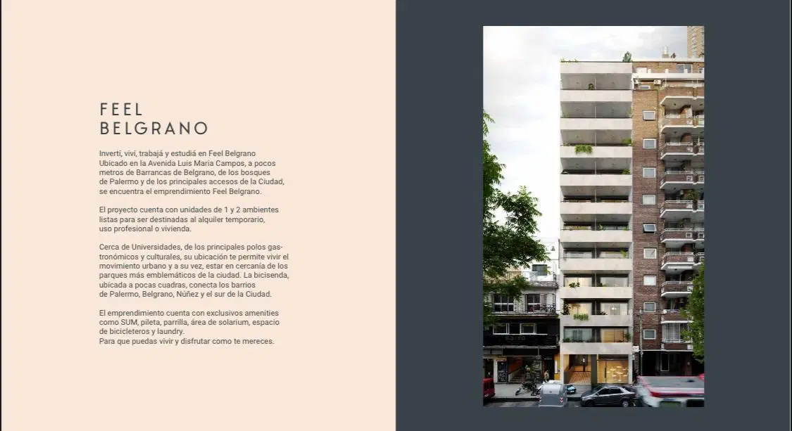 VENTA DEPARTAMENTO MONOAMBIENTE EXCELENTE - FULL AMENITIES - EDIFICIO FEEL BELGRANO 2