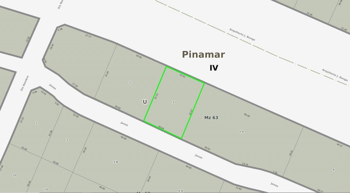Lote 976 m2 - Zona Av. Bunge y Shaw - Pinamar