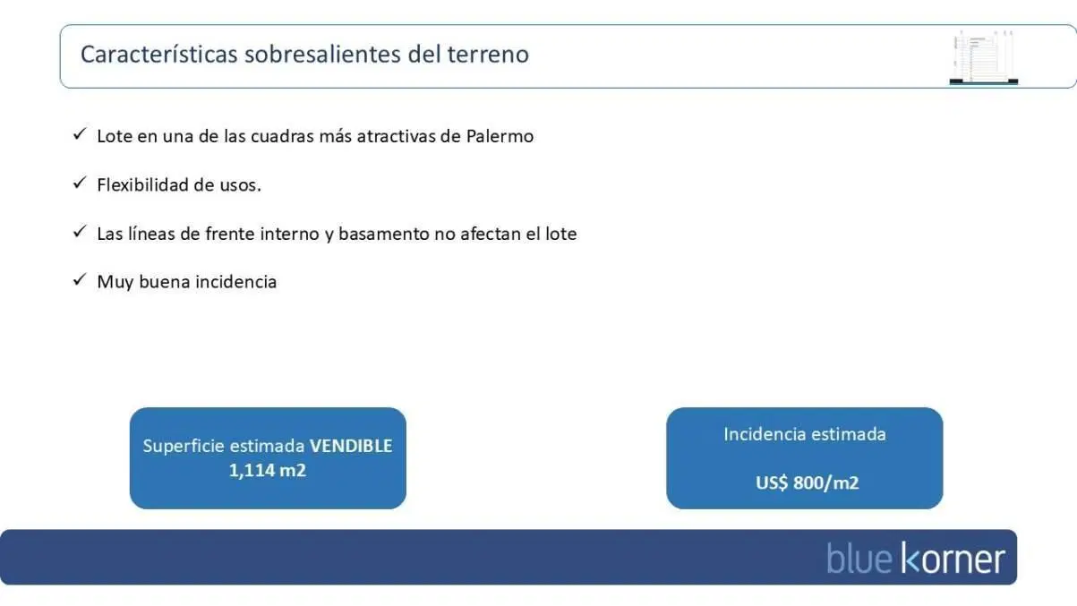 Venta - Imperdible Lote en una de las mejores zonas de Palermo . 1.157 m2 VENDIBLES. 1