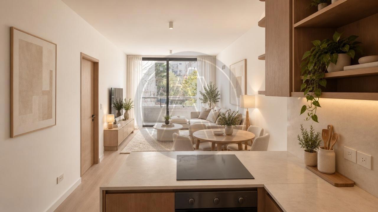 Foto de Departamento 2 ambientes con patio y cochera a estrenar en venta, imagen 1