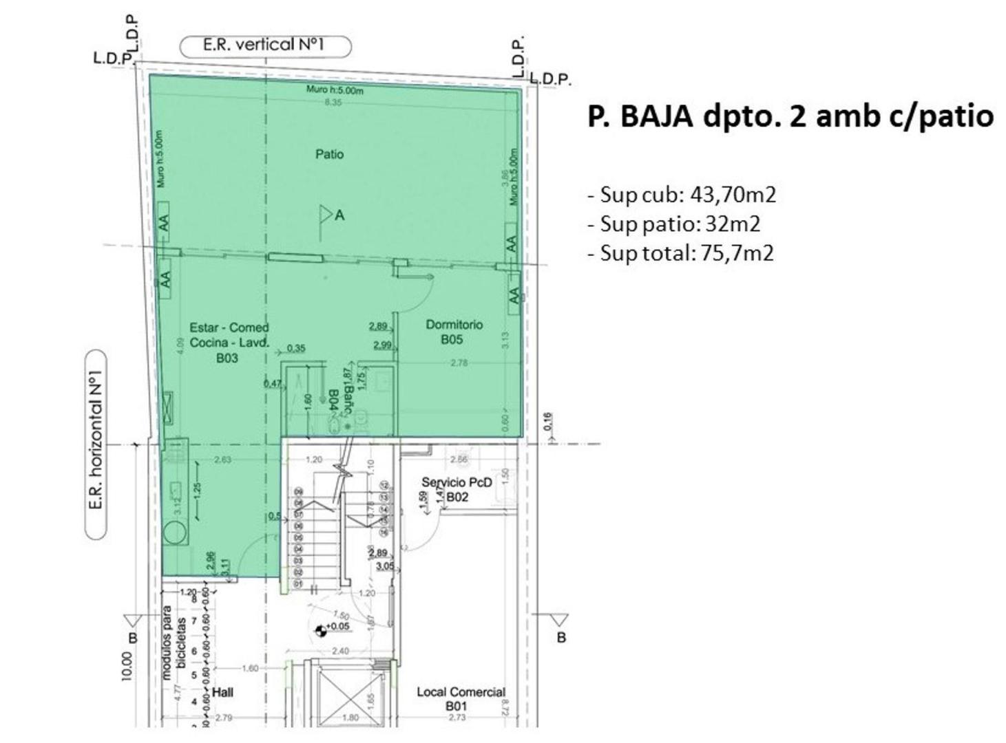 Foto de Dpto 2 amb en VENTA en PALERMO con patio en P BAJA, imagen 3