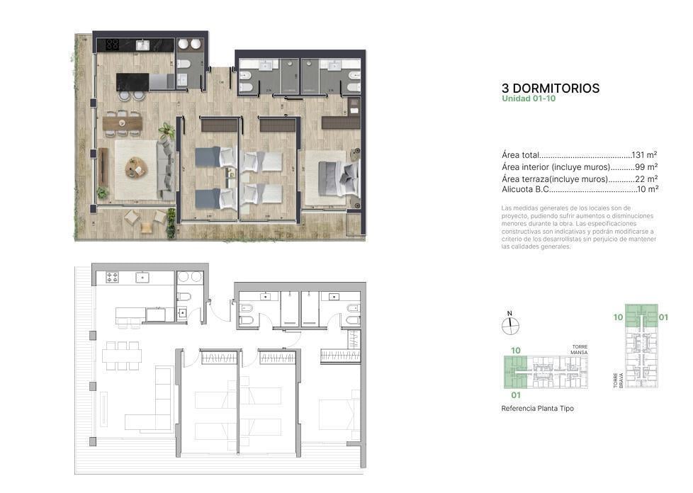 Foto de Apartamento en Venta Torres del Este Torre Brava | 3 Dormitorios | Piso, imagen 1