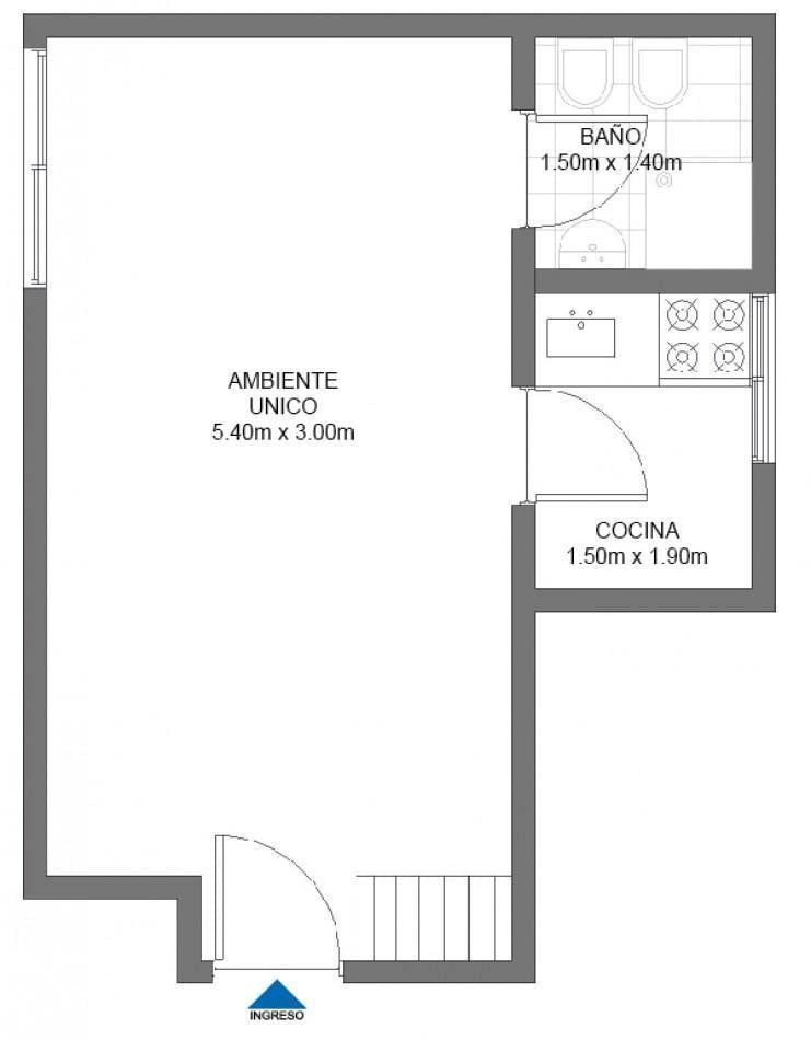 Foto de MONOAMBIENTE CON COCINA SEPARADA EN VENTA - OPORTUNIDAD, imagen 3