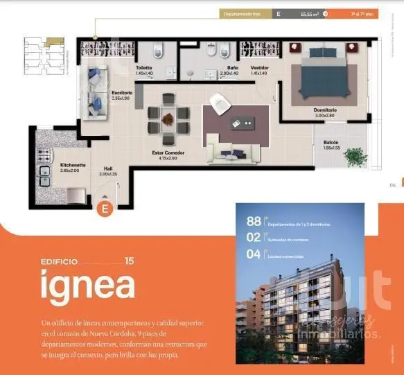 Departamento de 1.5 dormitorios a la venta en Nueva Cordoba 5