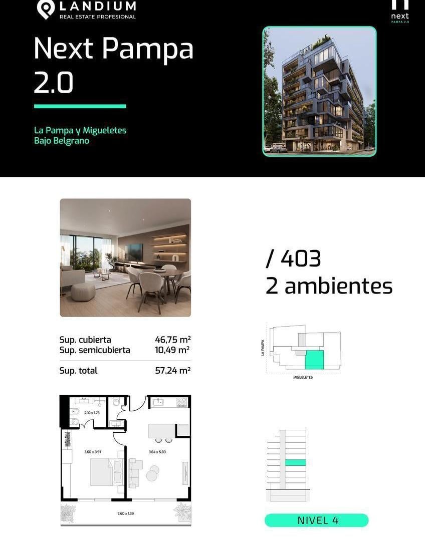 VENTA DEPARTAMENTO BELGRANO 2 AMB