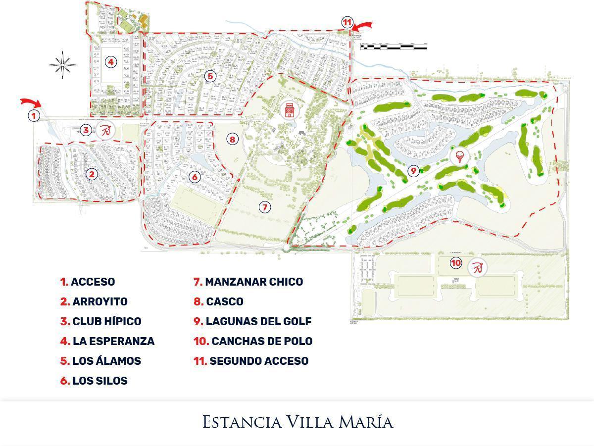 Venta Lote de 2.201m2 - Estancia Villa Maria - Barrio Golf - OPORTUNIDAD