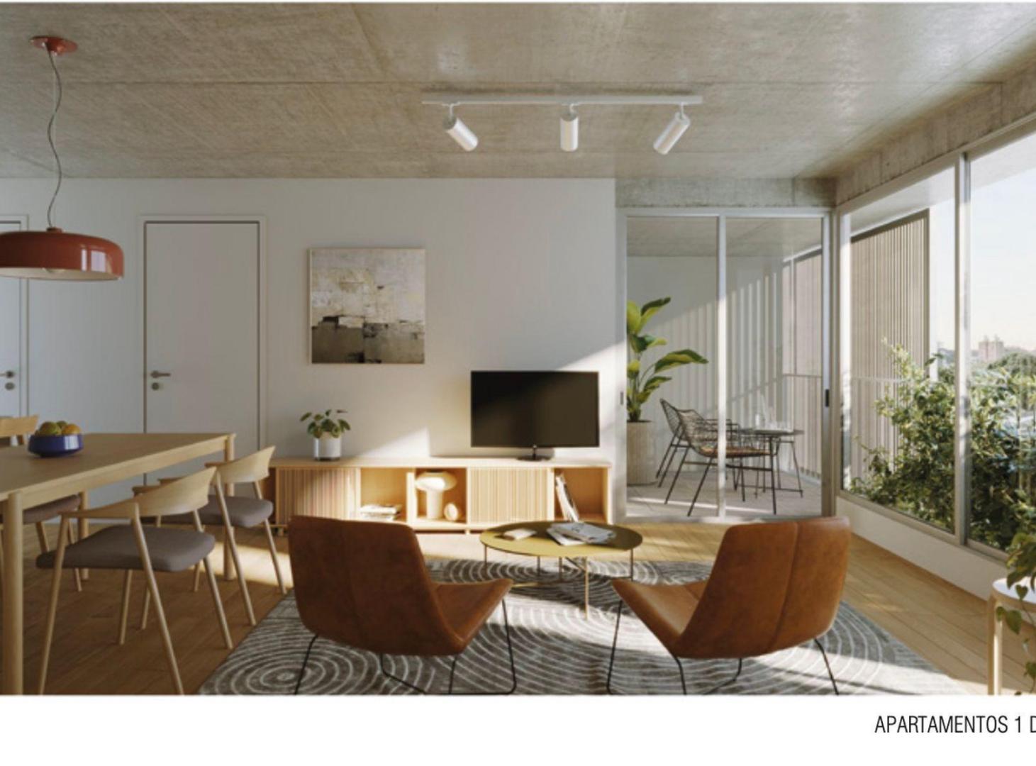 Venta Tres Cruces 1 dormitorio, terraza, Ley VIS