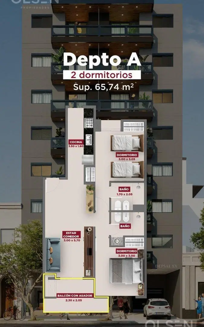Departamento en Pozo GRAL PAZ - 2 Dormitorios - OCTUBRE 2029 3