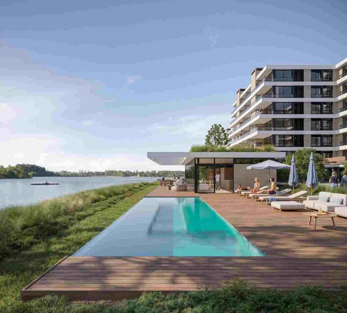 Apto 2 dorm con terraza, en pozo, Lago Calcagno 2