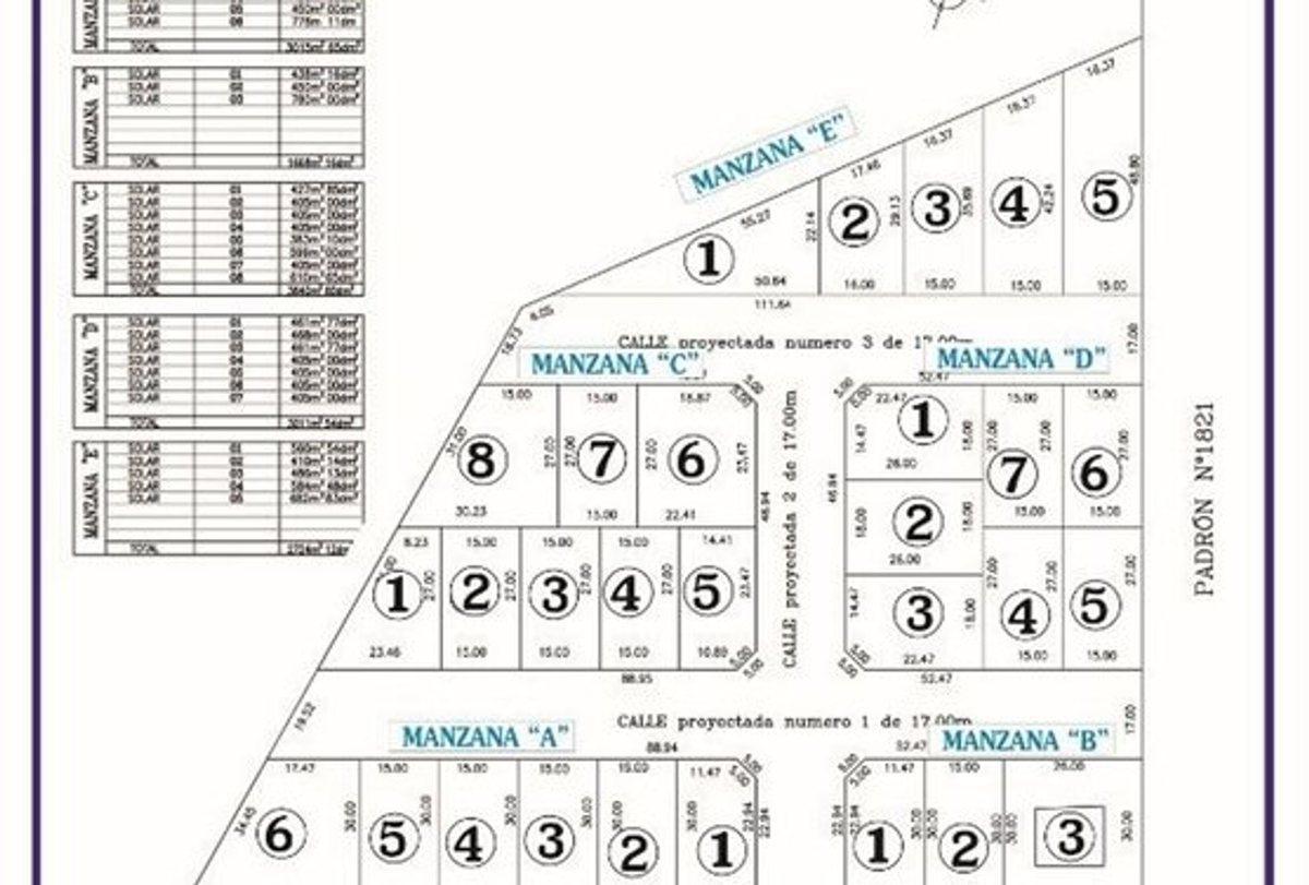 Venta de terreno en Pando DESDE U$S 39.000.-