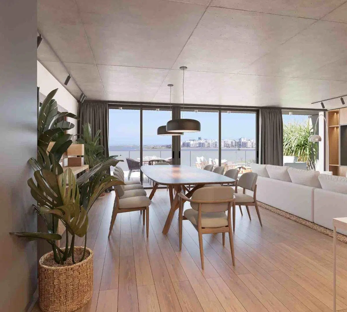 Venta apto 2 dorm, con terraza al mar en Pocitos 3