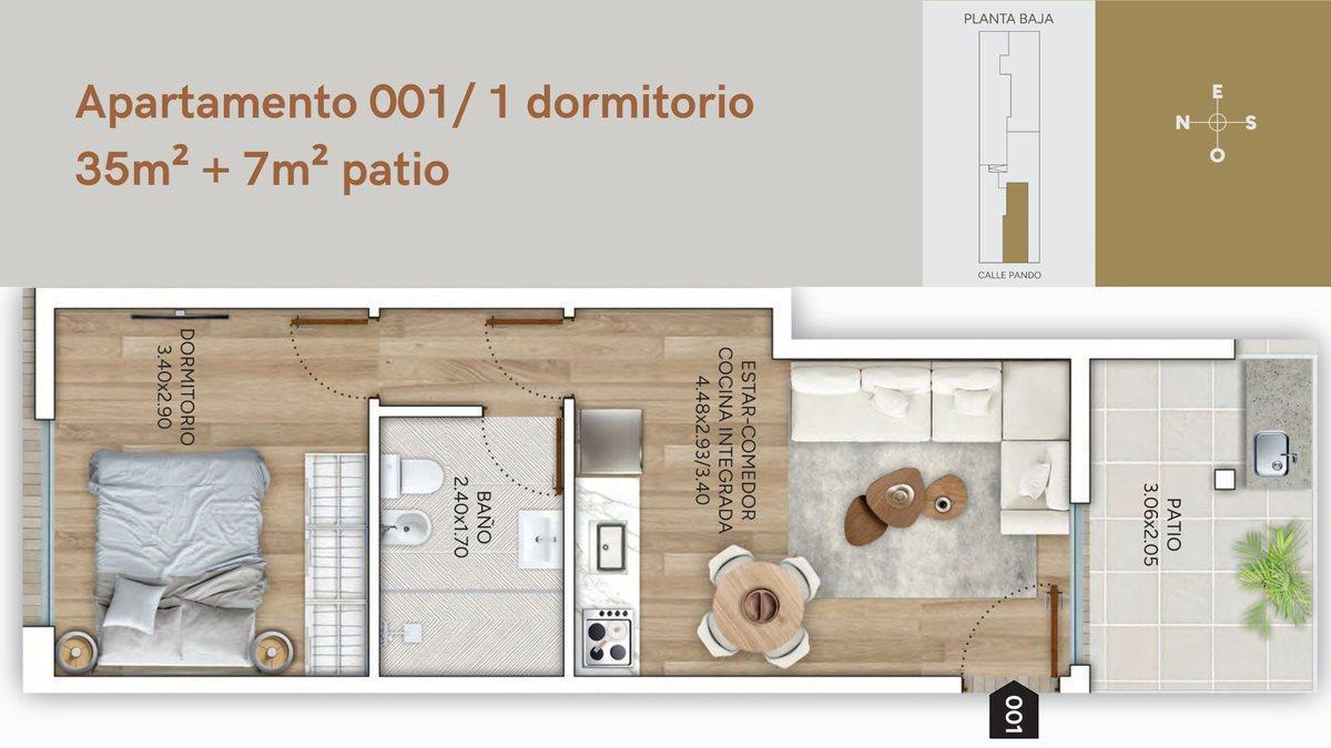 Foto de Venta casa 1 dormitorio con patio, Jacinto Vera, imagen 2