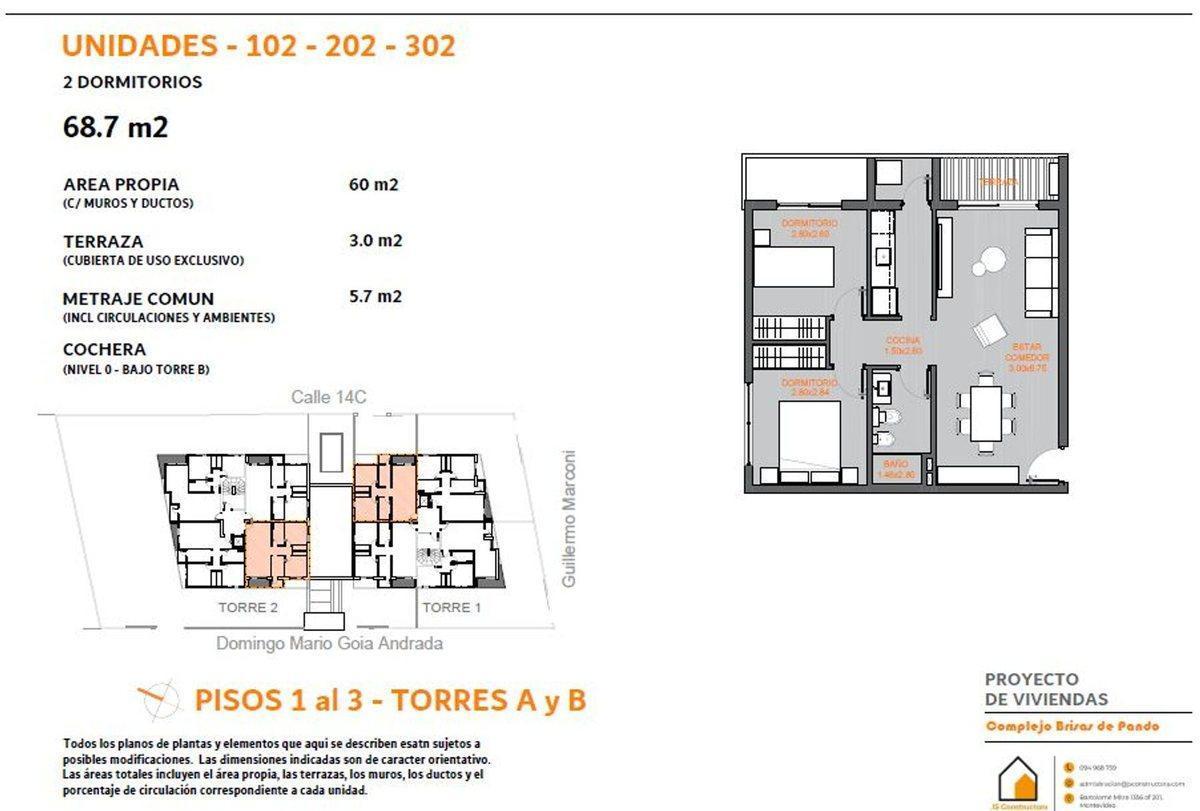 Foto de Venta Pando apartamento 2 dorm., gimasio, piscina, imagen 2