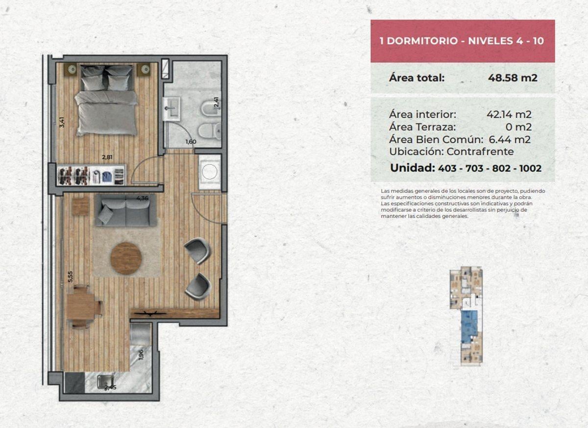 Foto de VENTA Apartamento PUNTA CARRETAS 1 dormitorio POZO, imagen 2