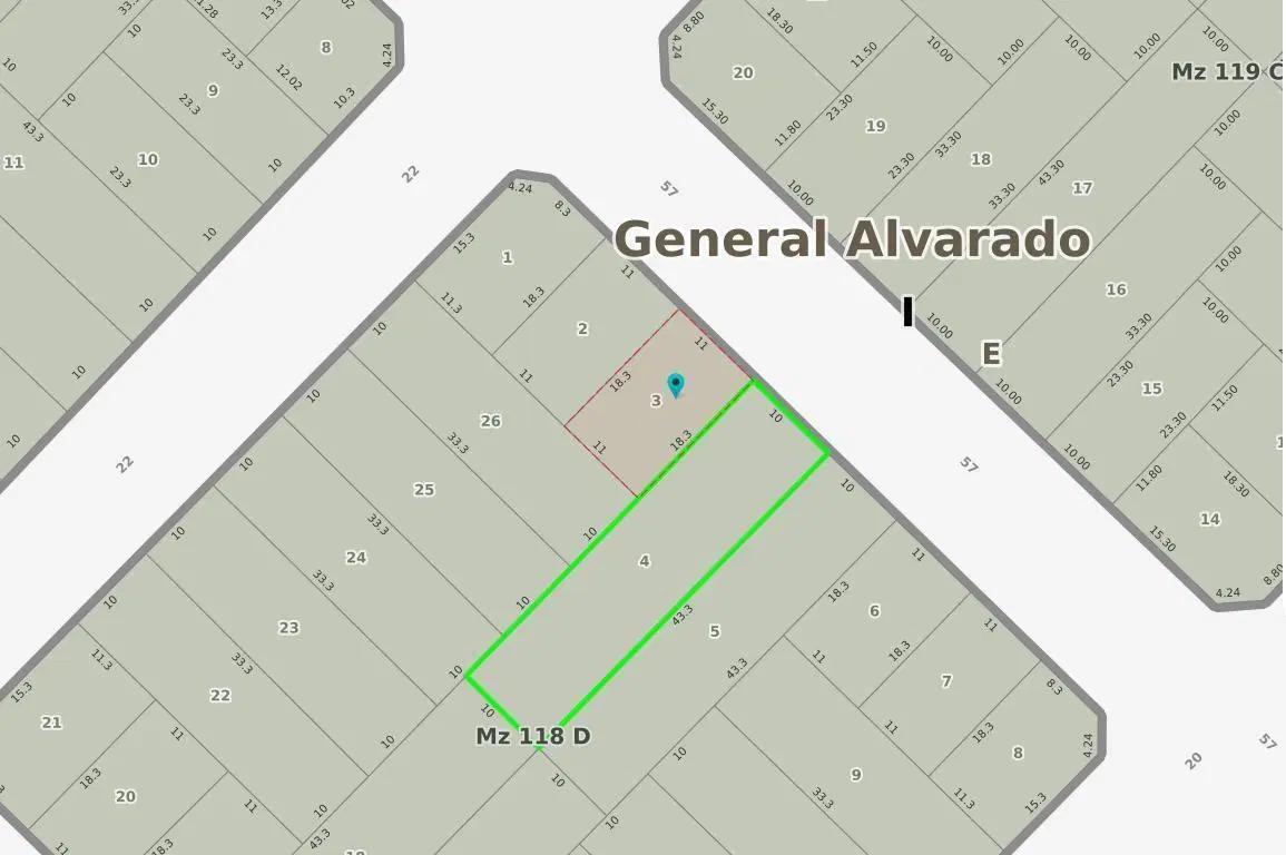 En BLOCK dos LOTES en Miramar, a pasos de la Villa Deportiva Los Santos del Oeste 1