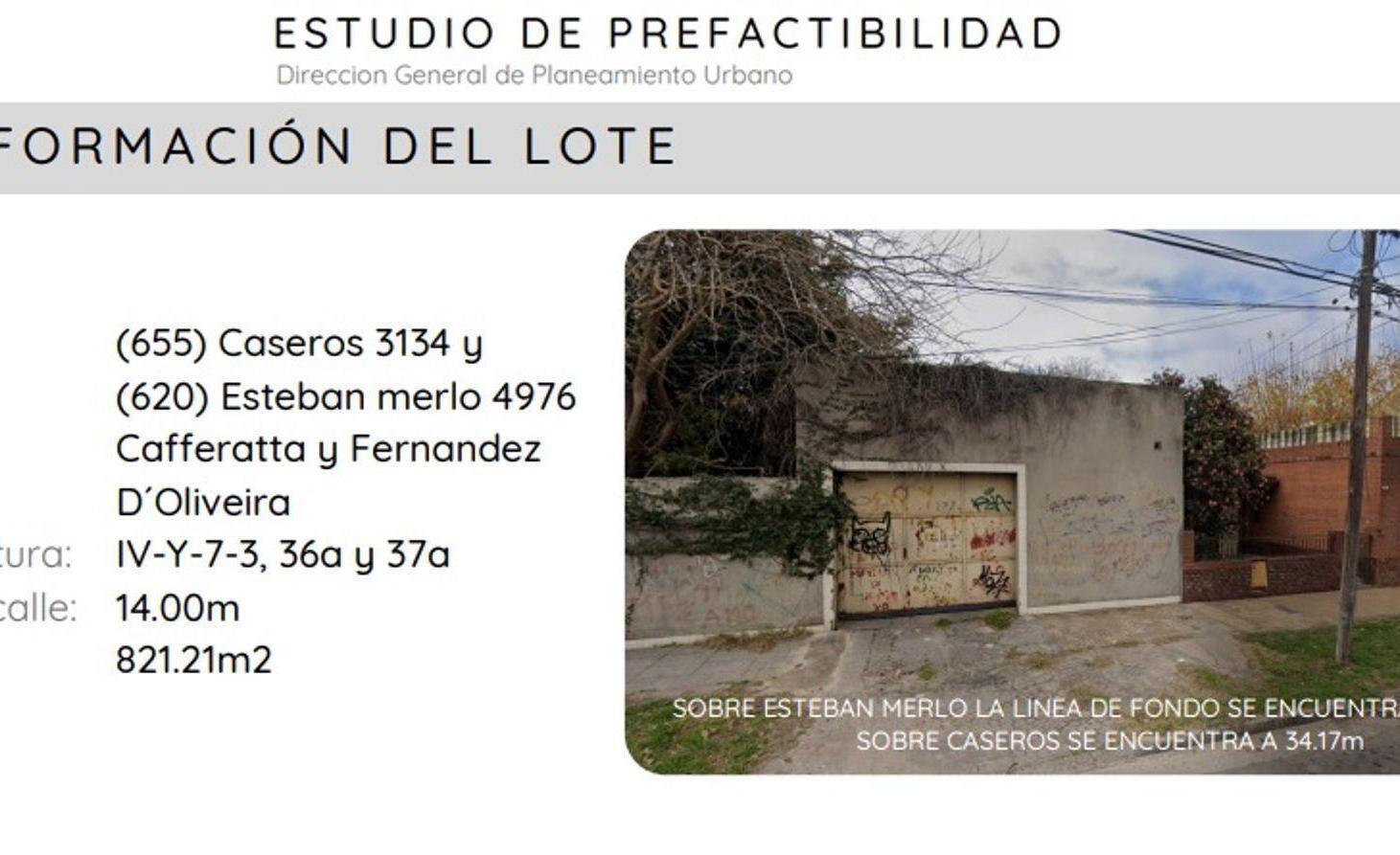 VENTA LOTES EN BLOQUE CASEROS 820 m2 IDEAL DESARR.