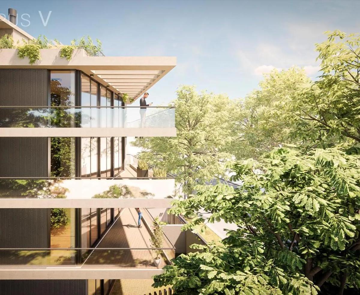 Excelente departamento de 2 ambientes con jardín y cochera en venta en Acassuso.
