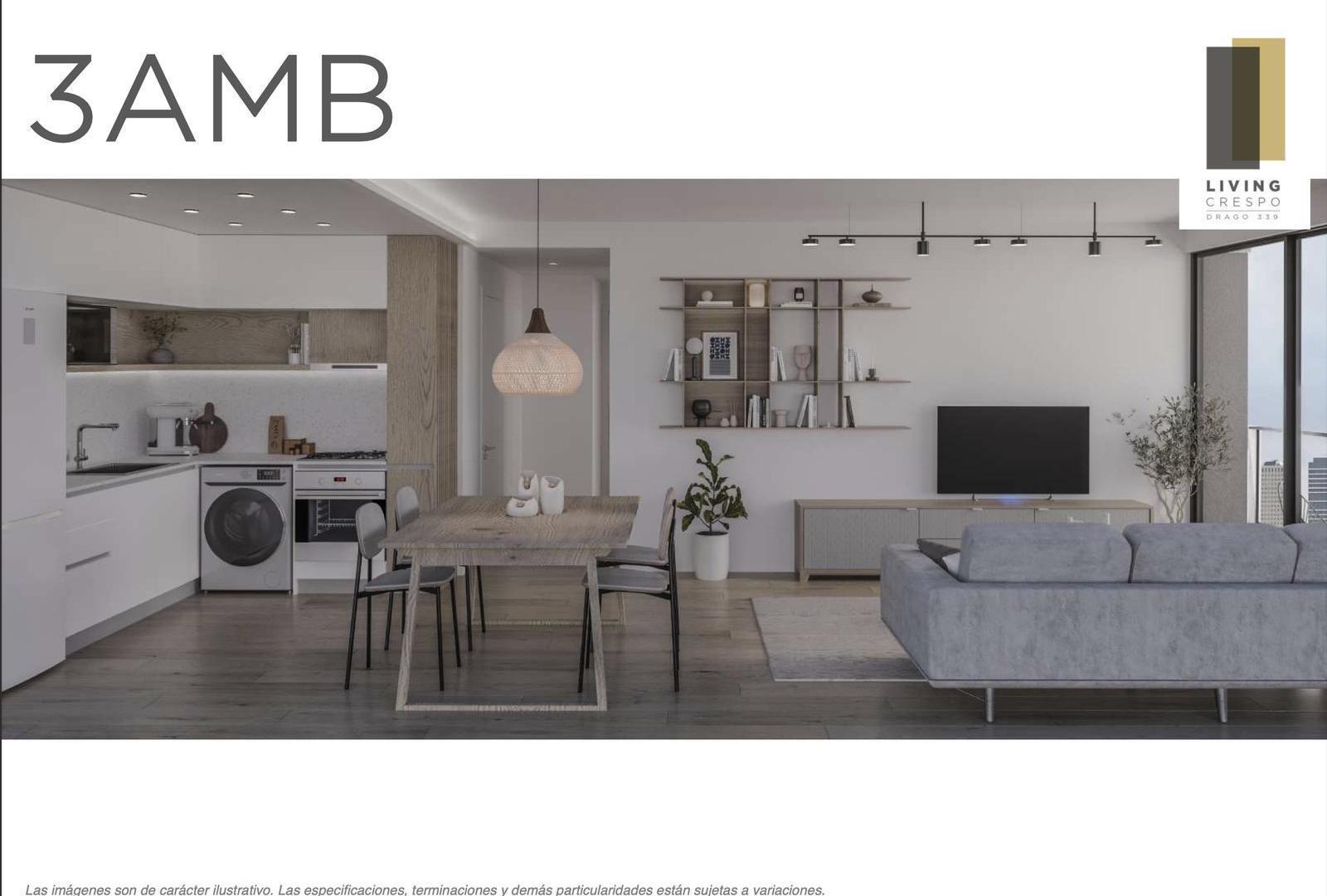 3 Ambientes con patio de 48m2 en edificio Premium con Amenities en Villa Crespo- POZO