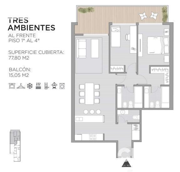 VENTA - 3 AMBIENTES CON BALCÓN - POZO - AMENITIES - VILLA CRESPO