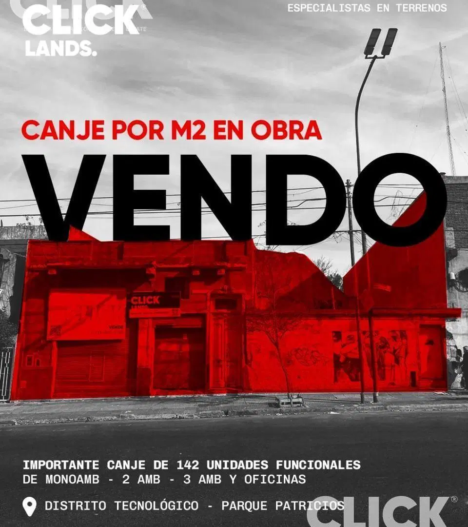 Terreno - Lote en VENTA - DOBLE FRENTE - PARQUE PATRICIOS - COMPRAVENTA PERMUTA 2