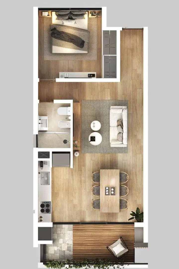DEPARTAMENTO EN VENTA LA PLATA 1 DORMITORIO POZO 5