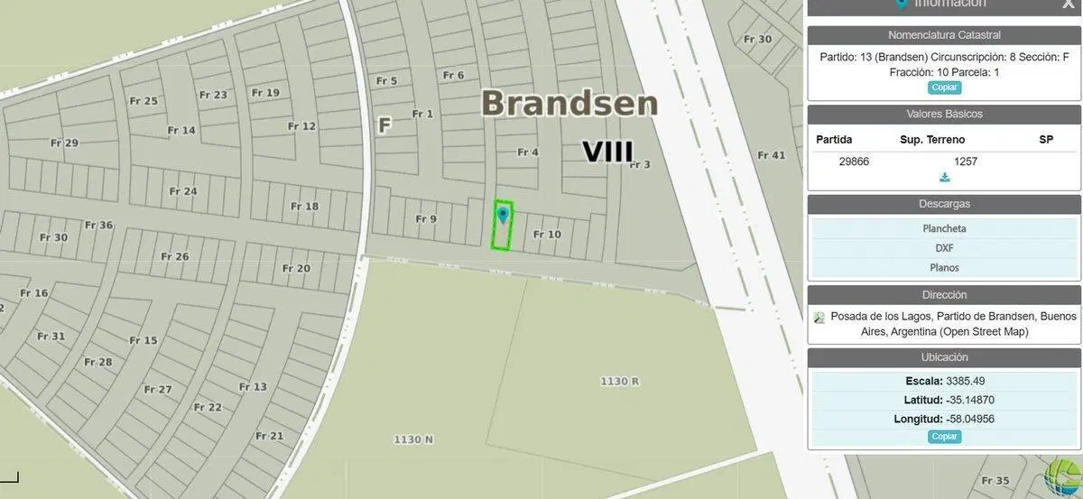 LOTE EN VENTA POSADA DE LOS LAGOS BRANDSEN 3