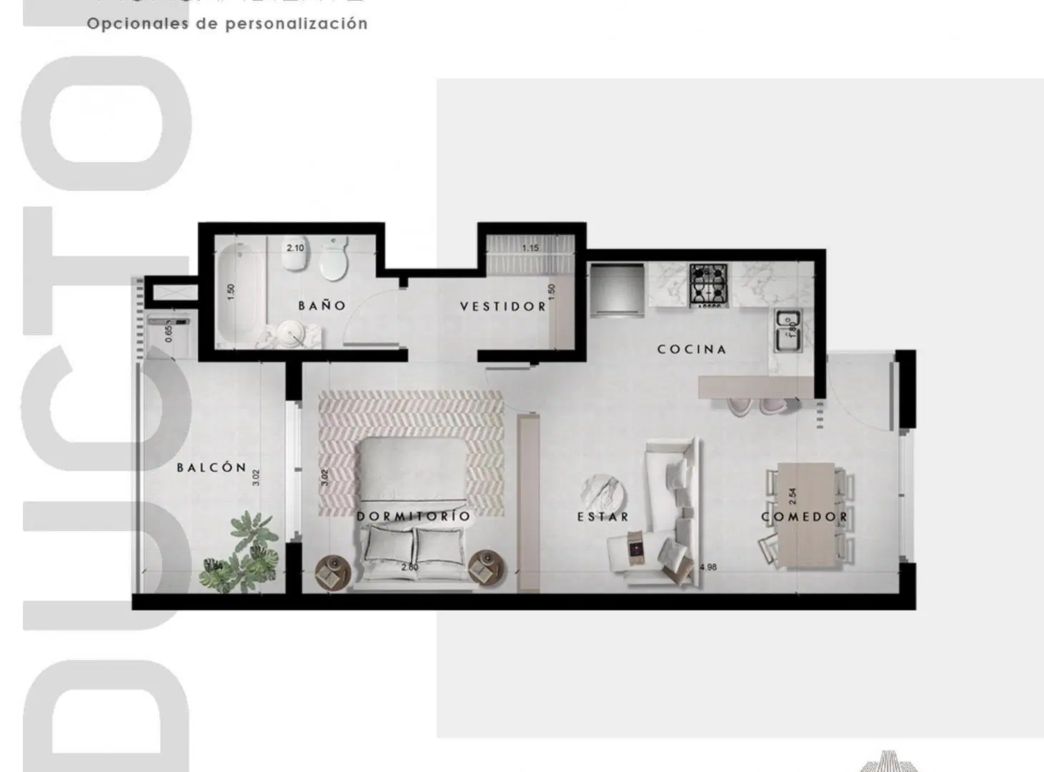 Departamento venta La Plata. Monoambiente y balcón 3