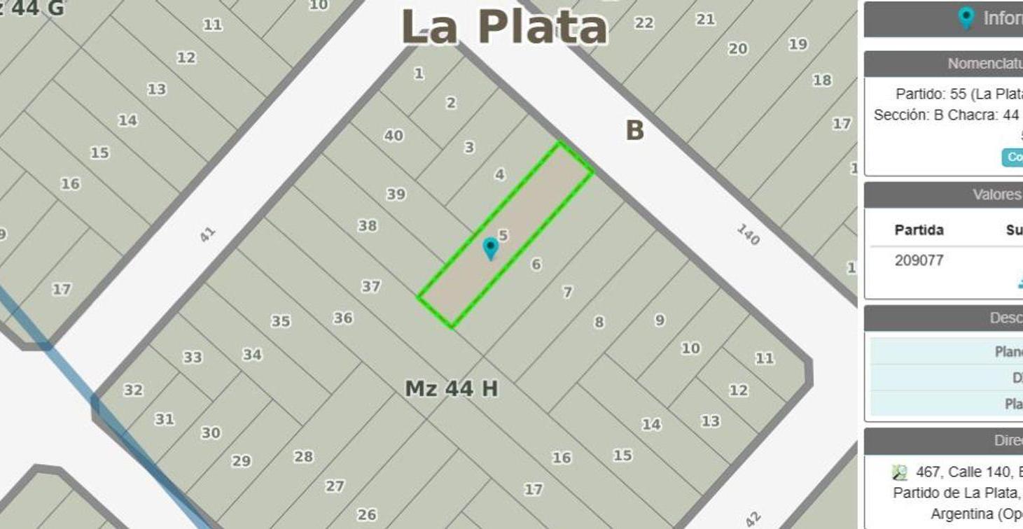LOTE EN VENTA LA PLATA