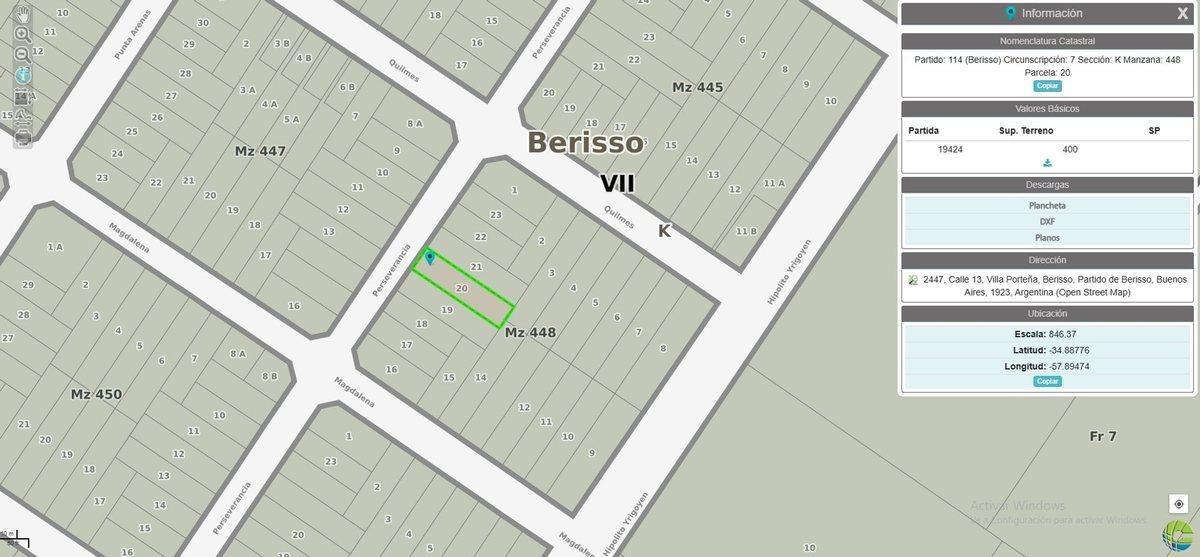 Foto de LOTE EN VENTA EN BERISSO CON ESCRITURA, imagen 3