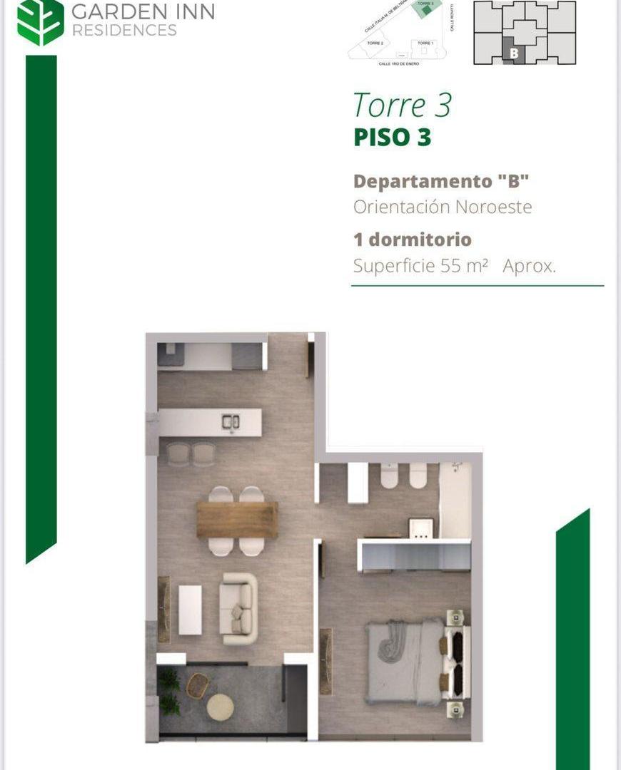 Foto de VENTA DEPARTAMENTO 1 Dormit. GARDEN INN-TORRE III, imagen 1
