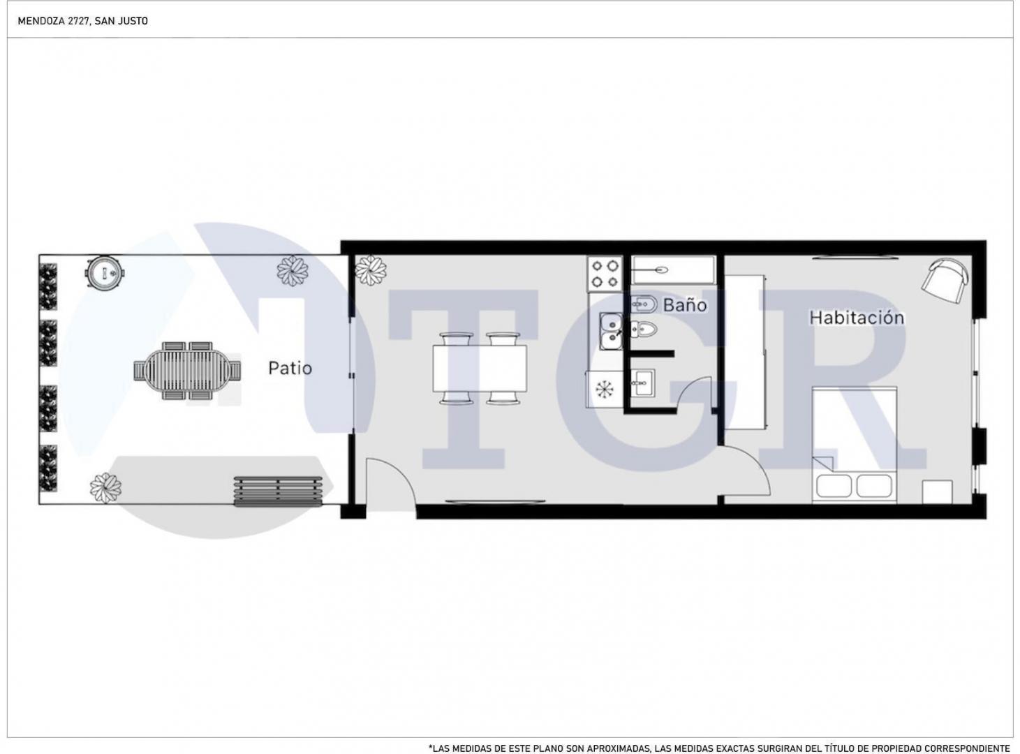 Departamento en venta 2 Ambientes en PB con Gran Patio - San Justo