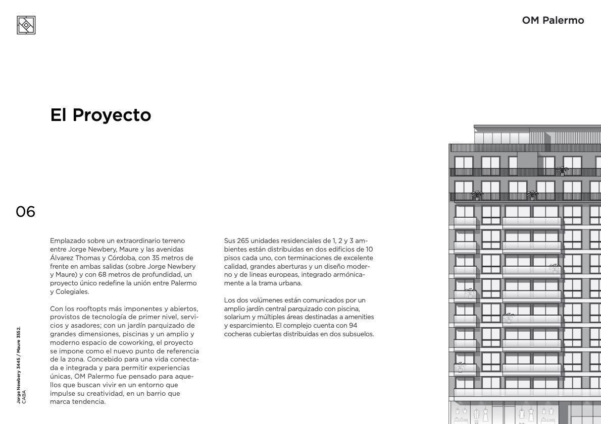 3 Ambientes con Terraza y Amenities - Om Palermo 1