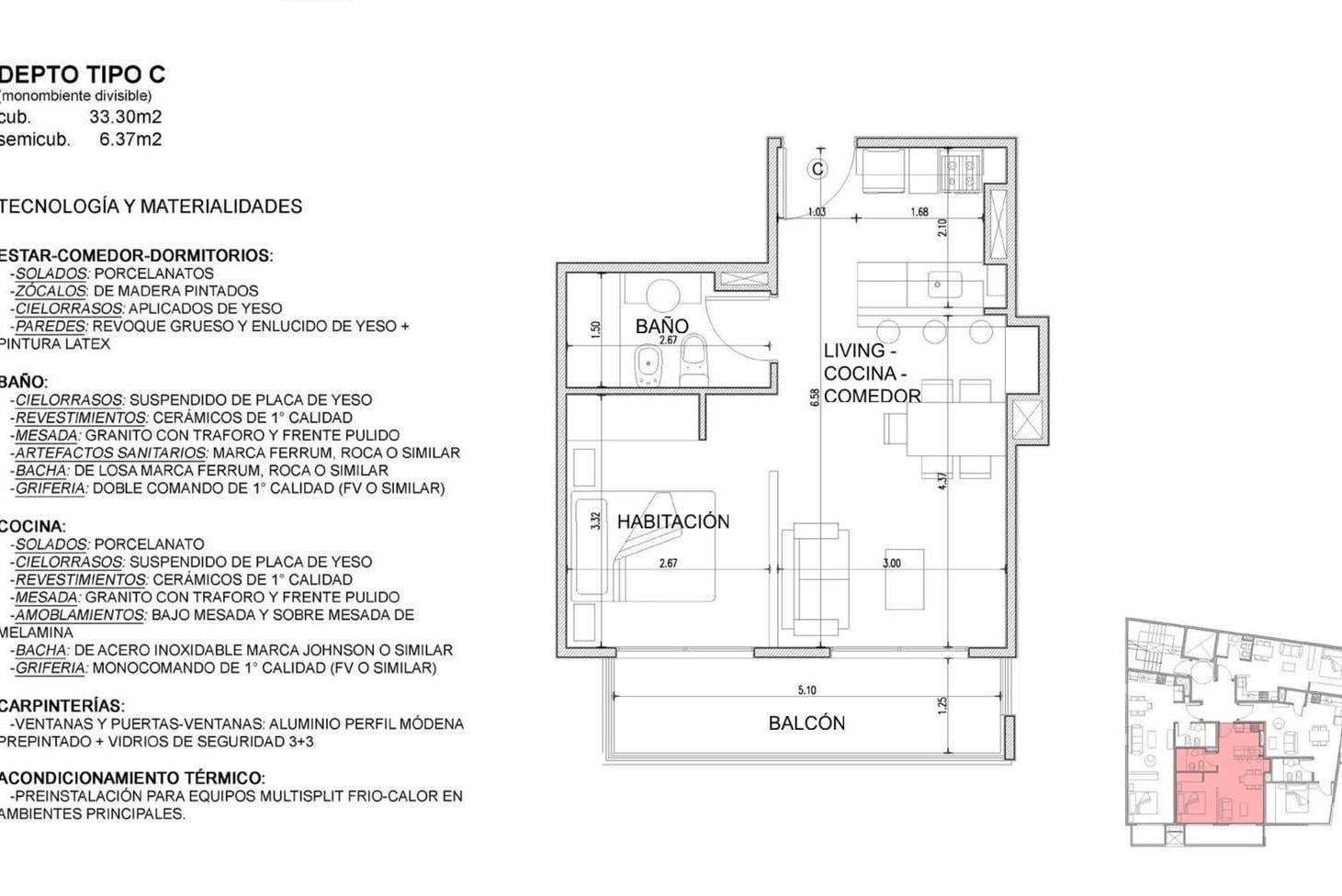 Departamento en venta 2 ambientes Palermo A Estrenar