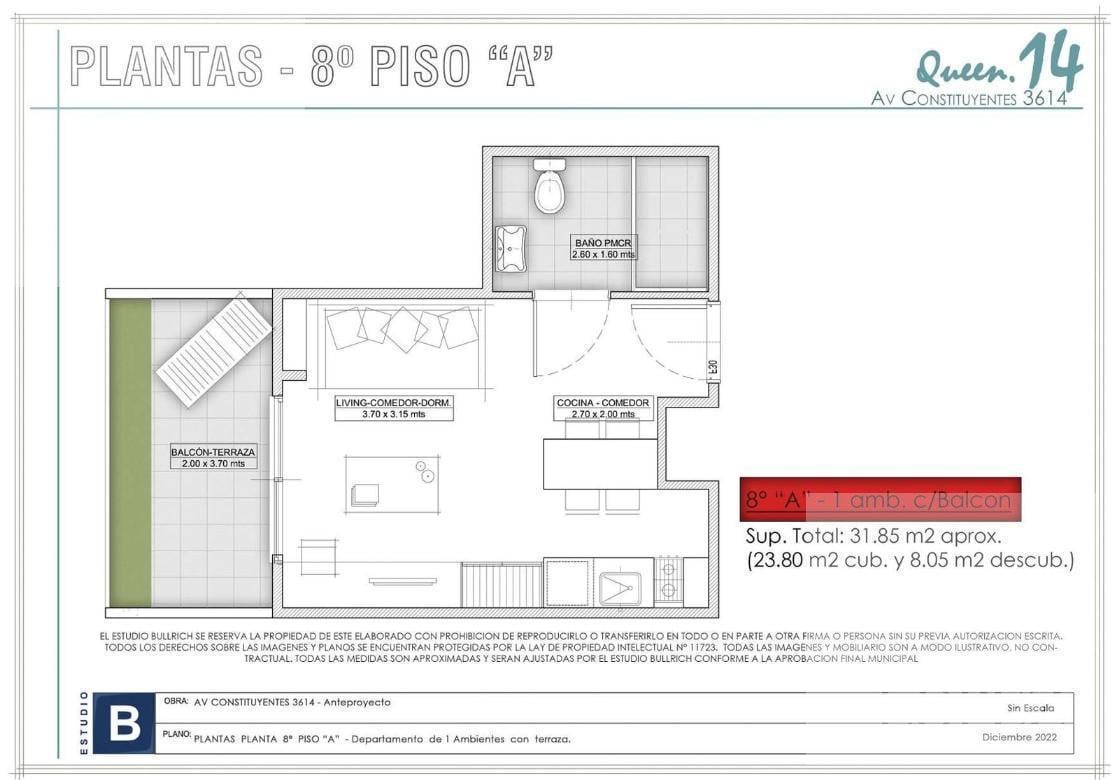 Venta – Monoambiente en Agronomía - En Construcción