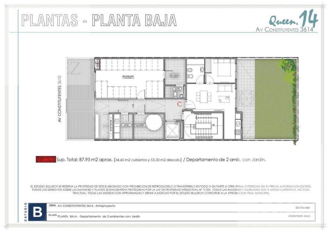 Venta Departamento de 2 Ambientes en Agronomia - En Construcción