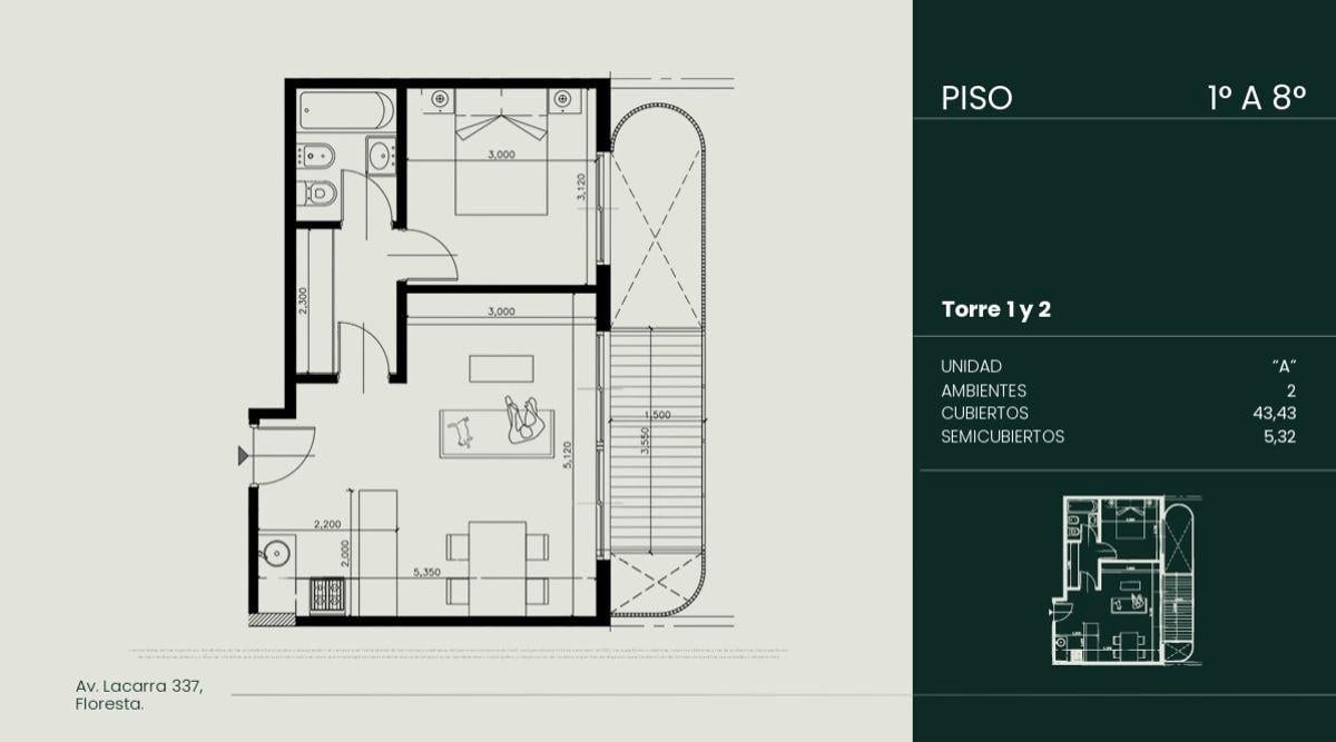 Foto de DEPARTAMENTO 2 AMBIENTES A ESTRENAR EN FLORESTA – LACARRA FP, imagen 4
