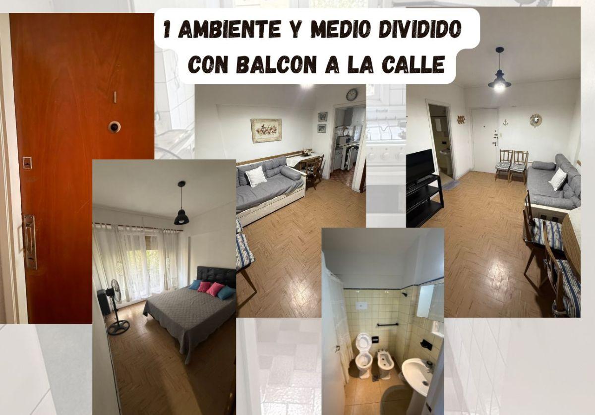 Alquiler ambiente dividido a la calle con balcón